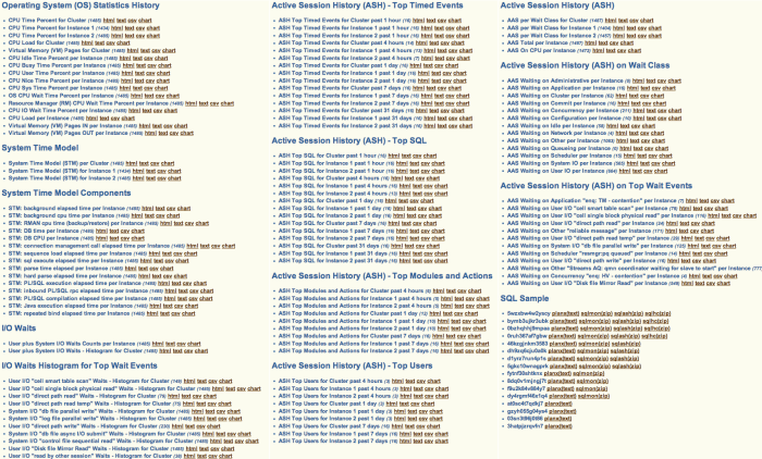 EDB360 menu (part 2)