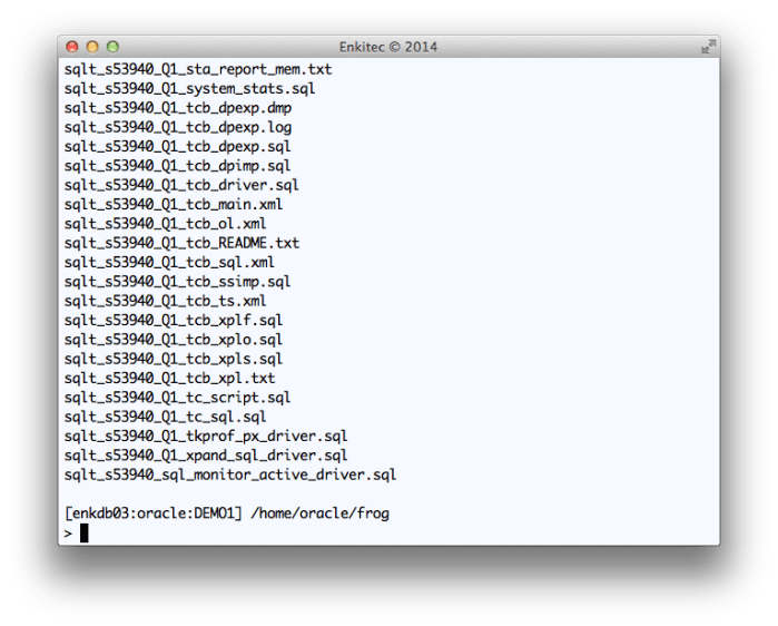 Reviewing the output of SQLT XTRACT for SQL_ID "8u0n7w1jug5dg"