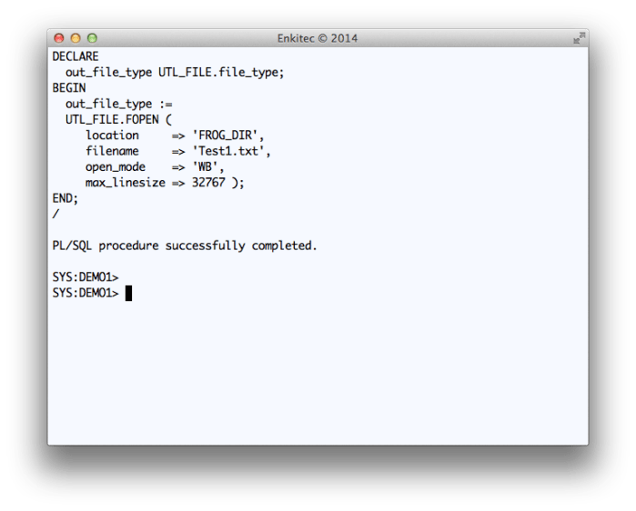 Testing a simple WRITE to FROG_DIR